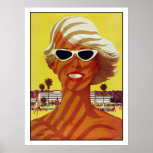 Poster with Vintage Print from the Beach