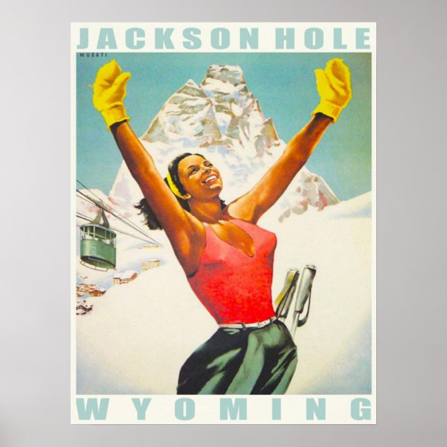 Poster with Vintage Ski Print from Aspen (Front)