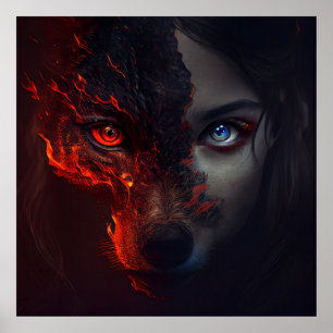 Poster Wolf Fire