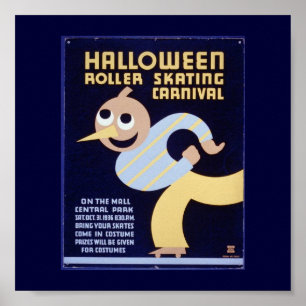 Poster-WPA-Halloween Roller Skating Carnival Poster
