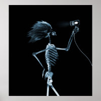 POSTER - X-RAY SKELETON HAIR STYLING BLUE