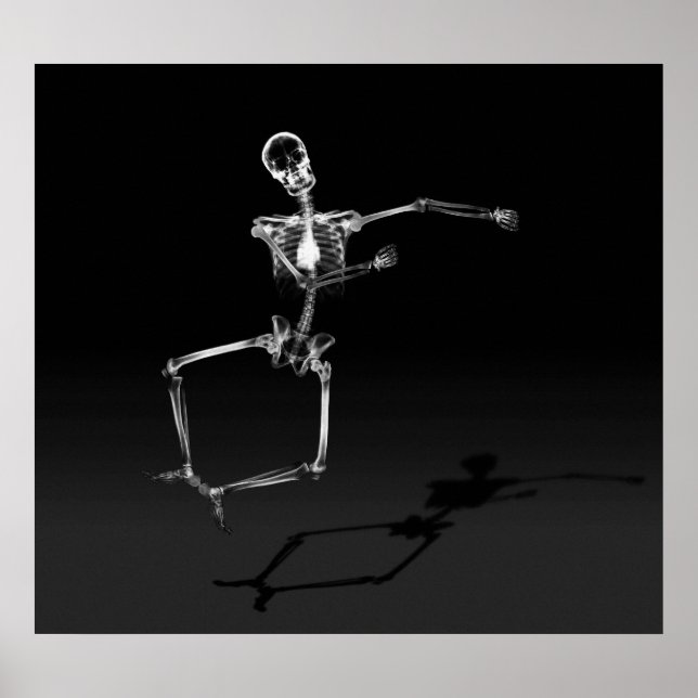 POSTER - X-RAY SKELETON JOY LEAP BLK B&W (Front)