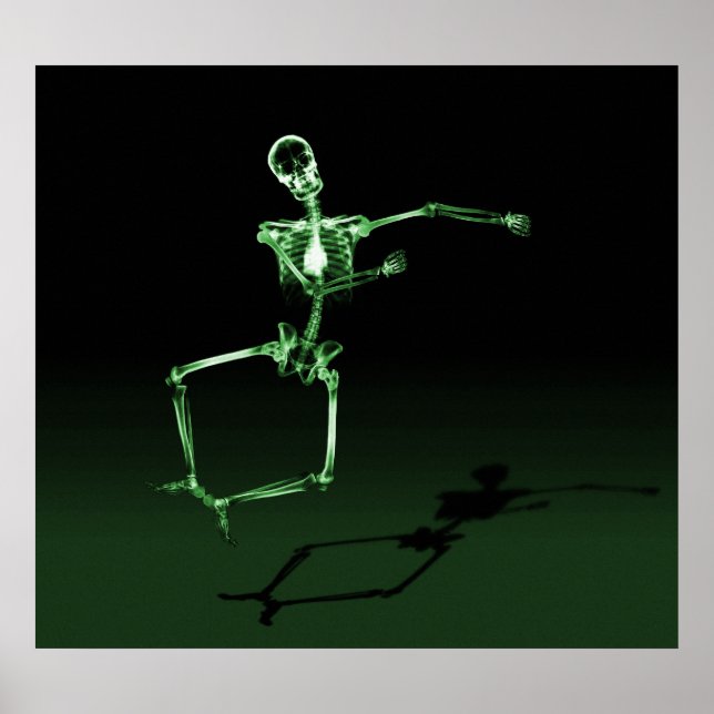 POSTER - X-RAY SKELETON JOY LEAP BLK GREEN (Front)