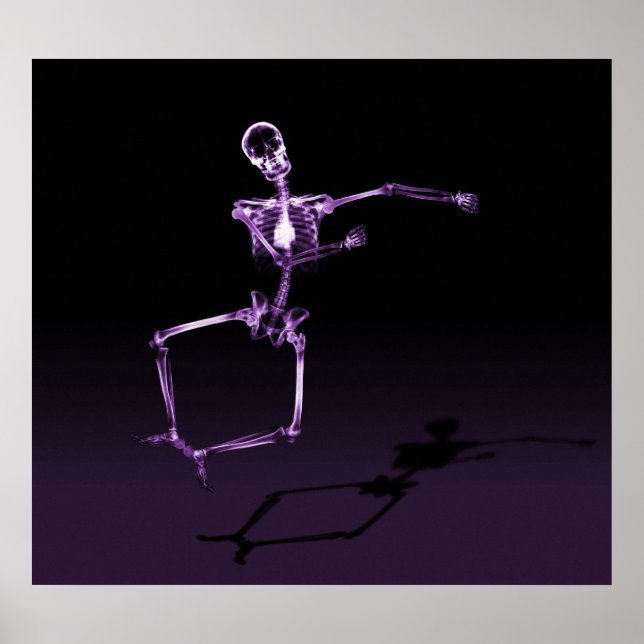 POSTER - X-RAY SKELETON JOY LEAP BLK PURPLE (Front)
