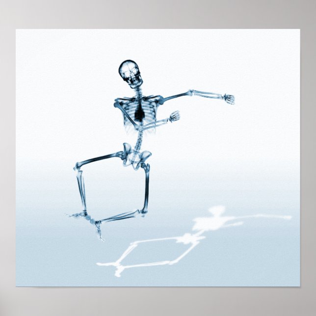 POSTER - X-RAY SKELETON JOY LEAP BLUE (Front)