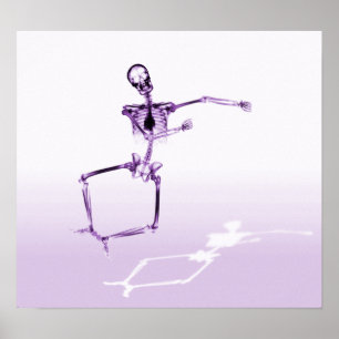 POSTER - X-RAY SKELETON JOY LEAP PURPLE