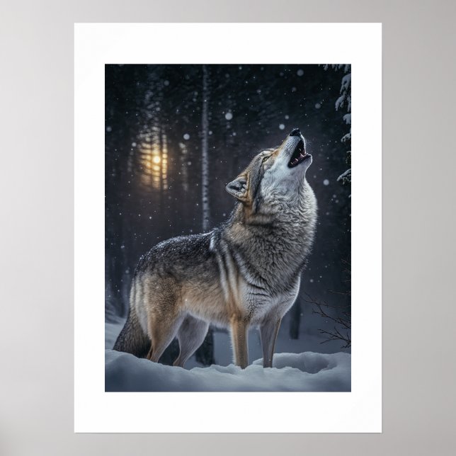 Poster Yellowstone Wolf (Front)