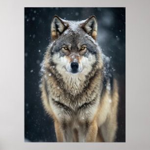 Poster Yellowstone Wolf