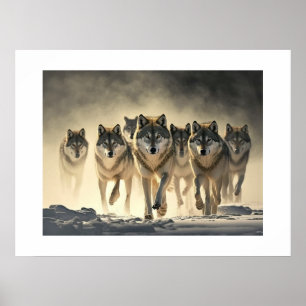Poster Yellowstone Wolves