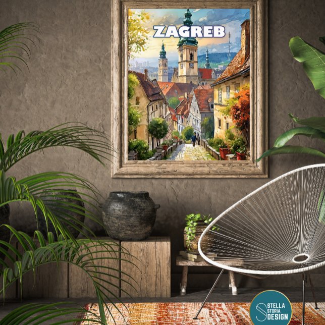 Poster Zagreb, where each corner contains a treasu (Creator Uploaded)