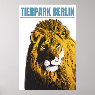 Poster Zoo Berlin (lion) Tiergarten
