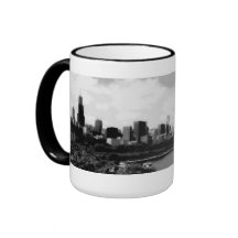 Posterised Chicago Skyline Coffee Mug