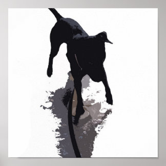 posterised dog and shadow poster