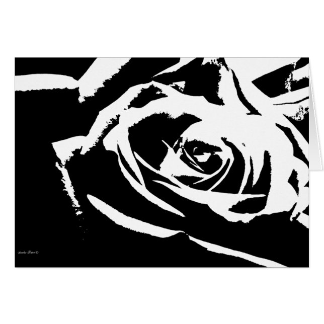 Posterised Rose Art Card (Front Horizontal)