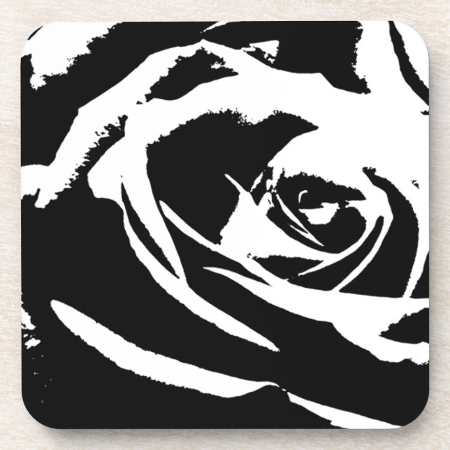 Posterised Rose Art Coaster (Front)