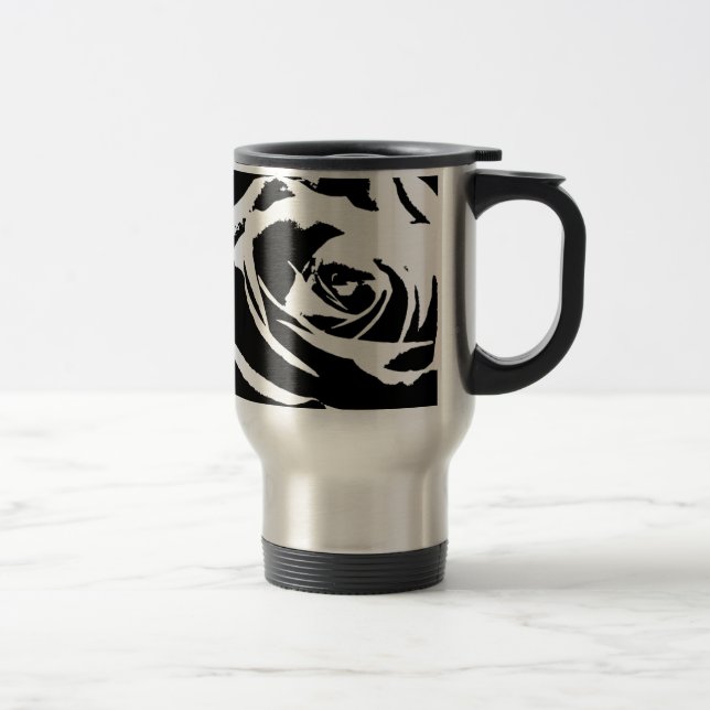 Posterised Rose Art Travel Mug (Right)