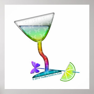 POSTERS & ARCHIVAL PRINTS - BUTTERFLY MARTINI ART