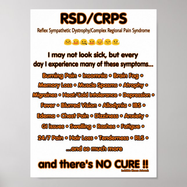 POSTERS...I May Not Look Sick...ESD/CRPS Poster (Front)