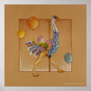 Posters, Prints - Carousel Ostrich