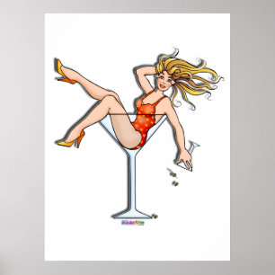 Posters, Prints - Girl in a Martini Glass, Olivia