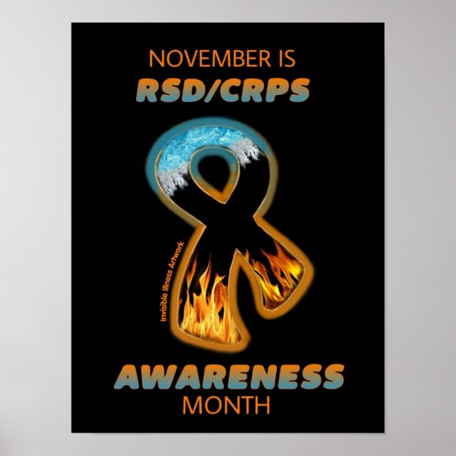 POSTERS...RSD/CRPS - Fire & Ice Ribbon Poster (Front)