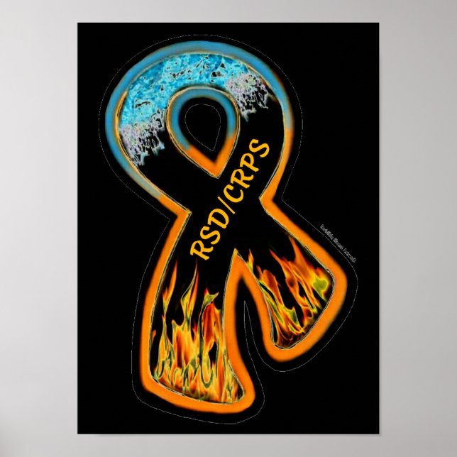 POSTERS...RSD/CRPS - Fire & Ice Ribbon Poster (Front)