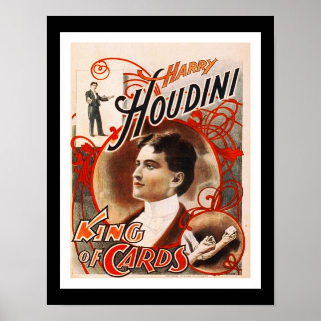 Posters Theatre Vintage Houdini King Of Cards (Front)