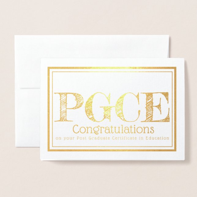 Postgraduate Certificate in Education PGCE Foil Card (Front With Envelope)