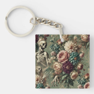 Posthumous Heartache – Gothic Floral Design Key Ring