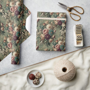 Posthumous Heartache – Gothic Floral Design Wrapping Paper