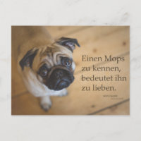 Postkarte "Einen Mops zu kennen ....