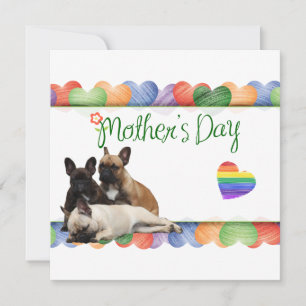 Postkarte französische Bulldogge Muttertag Invitation