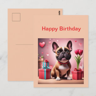 Postkarte französische Bulldoggen Birthday Postcard