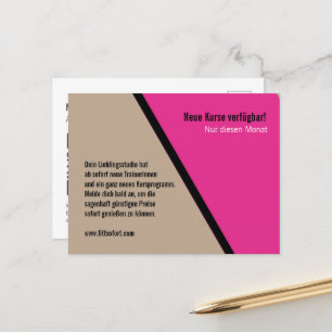 Postkarte für Mailings Fitness Studio und Trainer Postcard