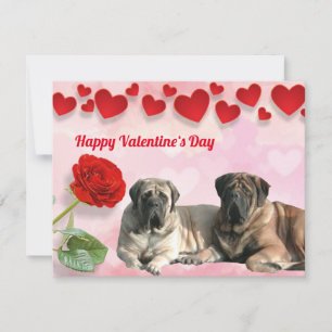 Postkarte Mastiff Valentine‘s Day Invitation