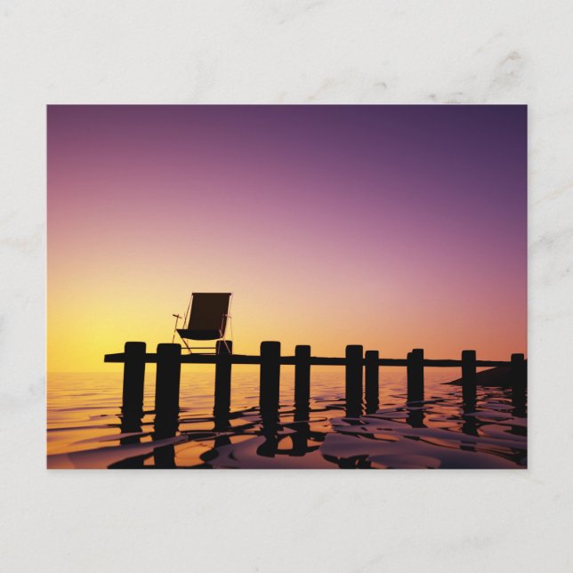 Postkarte Stuhl auf Steg Postcard (Front)