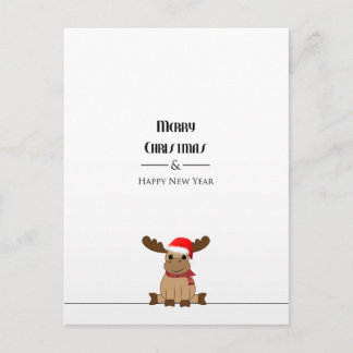 Postkarte Weihnachten Elch Postcard