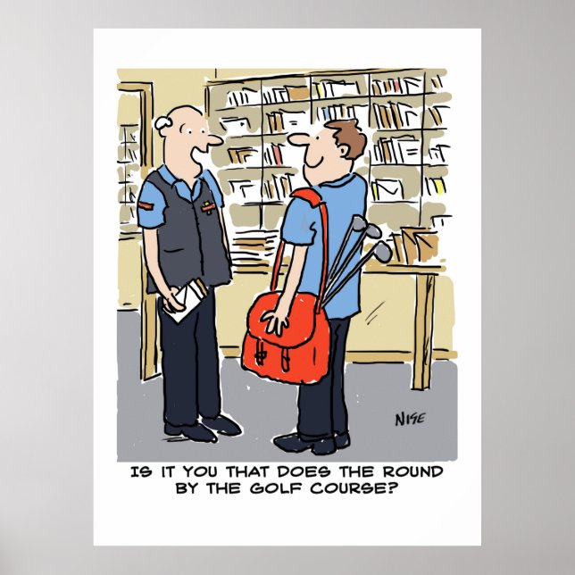 Postman Has a Round Near a Golf Course Poster (Front)
