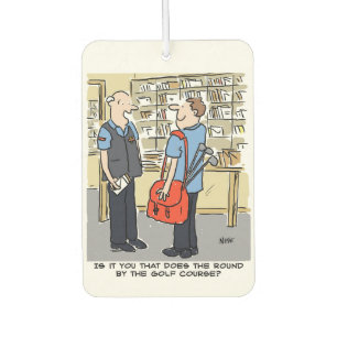 Postman Has Round Near Golf Course Car Air Freshener