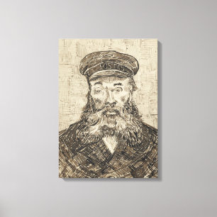 Postman Joseph Roulin (Sepia Sketch) (by van Gogh) Canvas Print