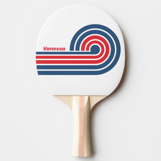 Postman Nostalgic Curl Stripes with Name Ping Pong Paddle (Front)