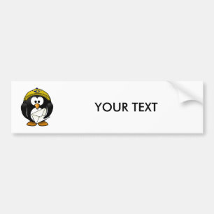 Postman Penguin Bird Cartoon Bumper Sticker