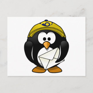 Postman Penguin Bird Cartoon Postcard