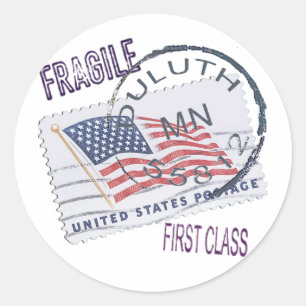 Postmark Duluth 55812 Classic Round Sticker