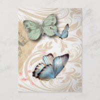 postmark scripts butterfly Paris Effiel Tower