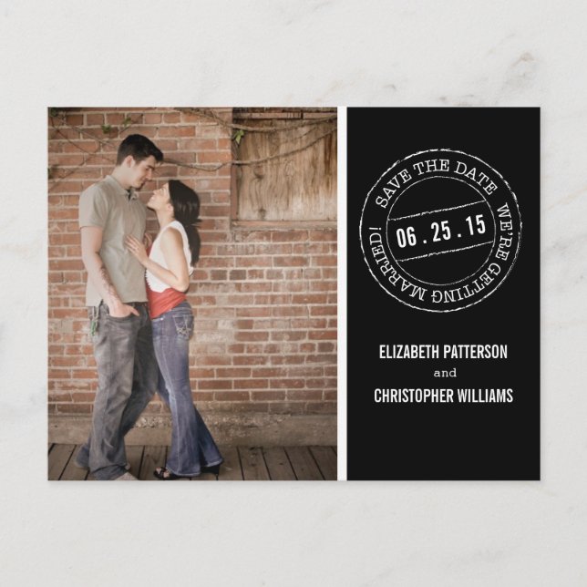 Postmark Wedding Photo Save the Date Postcard (Front)