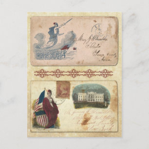 Postmarked Civil War Envelopes featuring Columbia Postcard