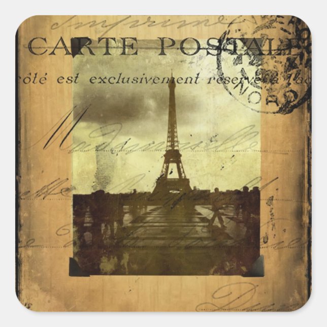 Postmarked Paris Square Sticker (Front)