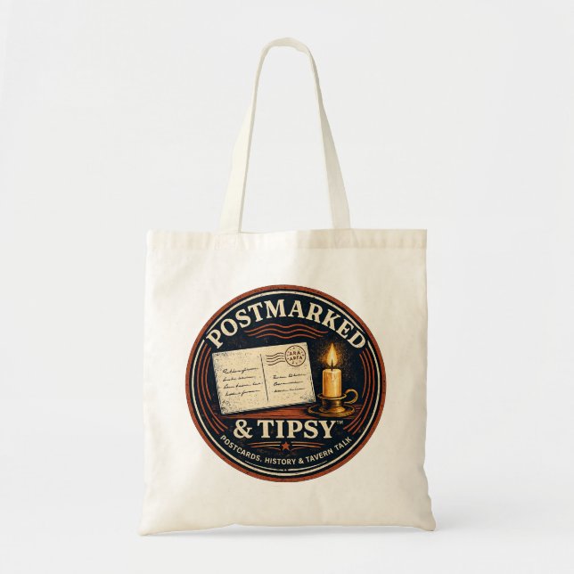 Postmarked & Tipsy Tote Bag (Front)