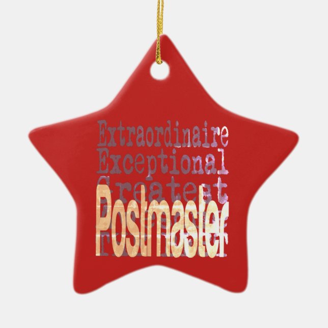Postmaster Extraordinaire Ceramic Tree Decoration (Front)
